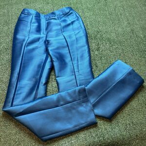 VTG Gianni Versace Cobalt Biue Women’s Satin Trousers Pants Italy 38 US 2 / XS
